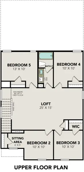 2D floor plan layout for the The Brazos F by Davidson Homes LLC in Spring Branch Crossing, Conroe, TX (Image 4).