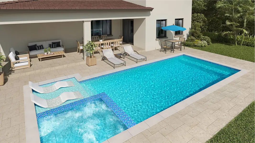 Silverstone covered terrace with pool
