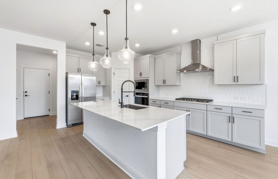 Furnished interior view inside a new home in Santa Rita Ranch, Liberty Hill (Image 6). Furnished interior view inside a new home in Santa Rita Ranch, Liberty Hill (Image 6).