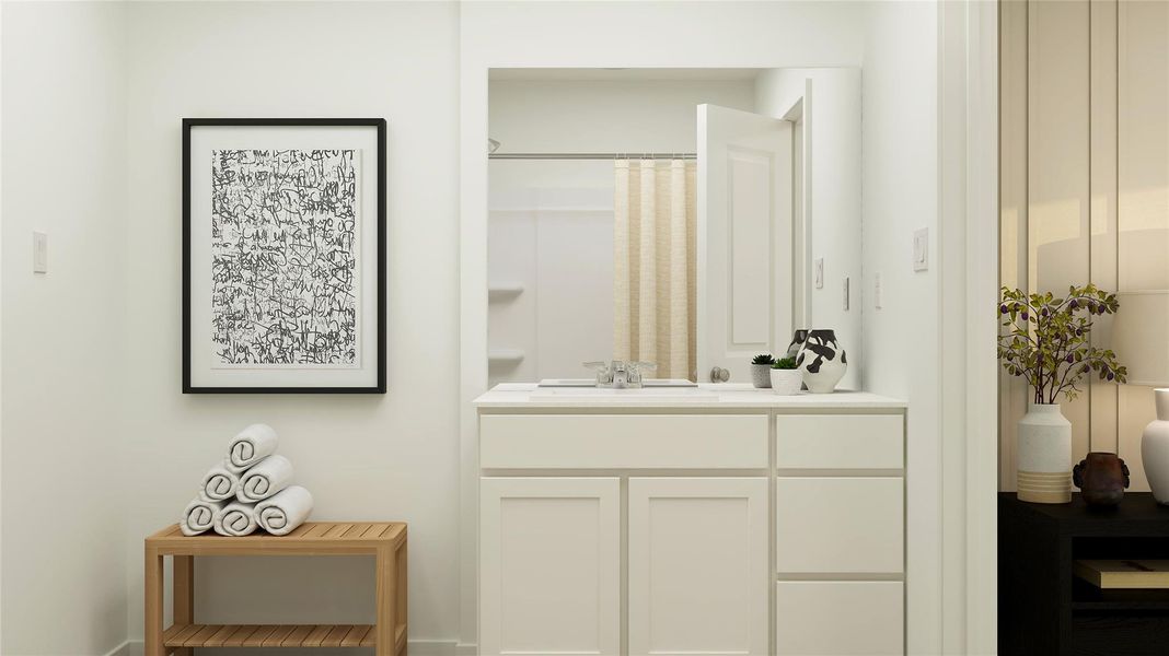 Furnished interior view inside a new home in Bertram Oaks: Majors Collection, Bertram (Image 17).