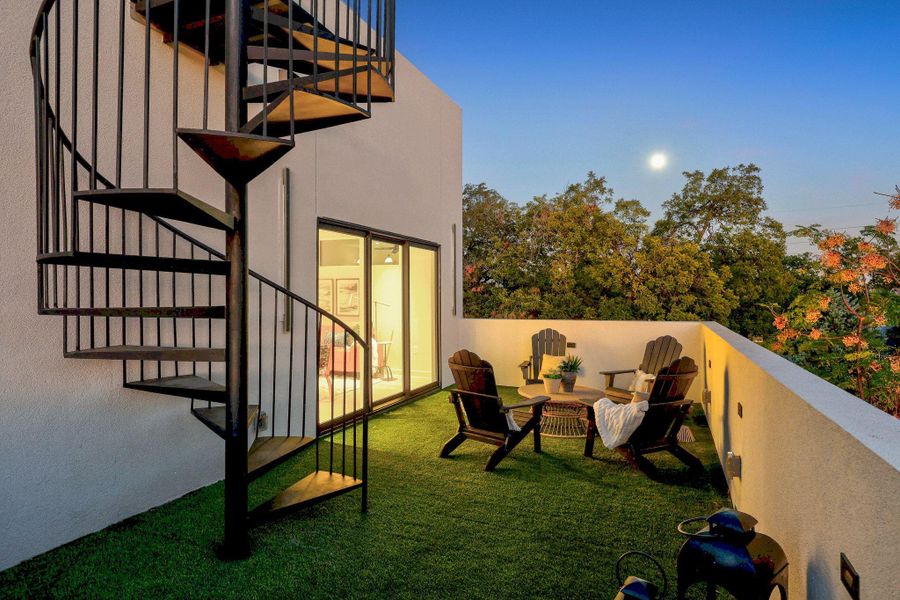 Exterior details and patio area of a home in , Austin (Image 28). Exterior details and patio area of a home in , Austin (Image 28).
