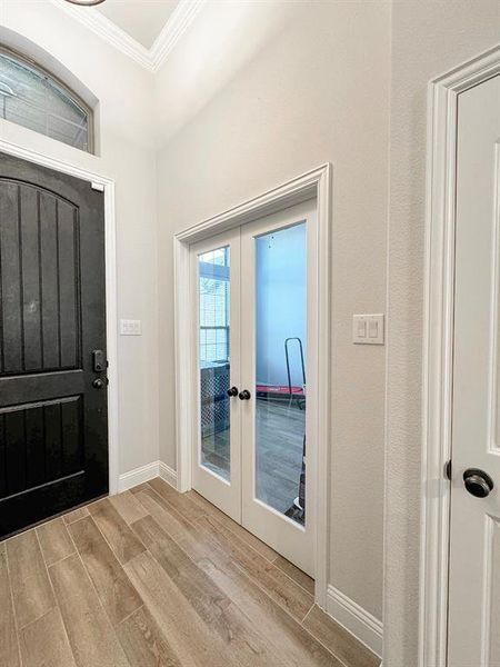 French doors lead to office/5th bedroom (with closet)