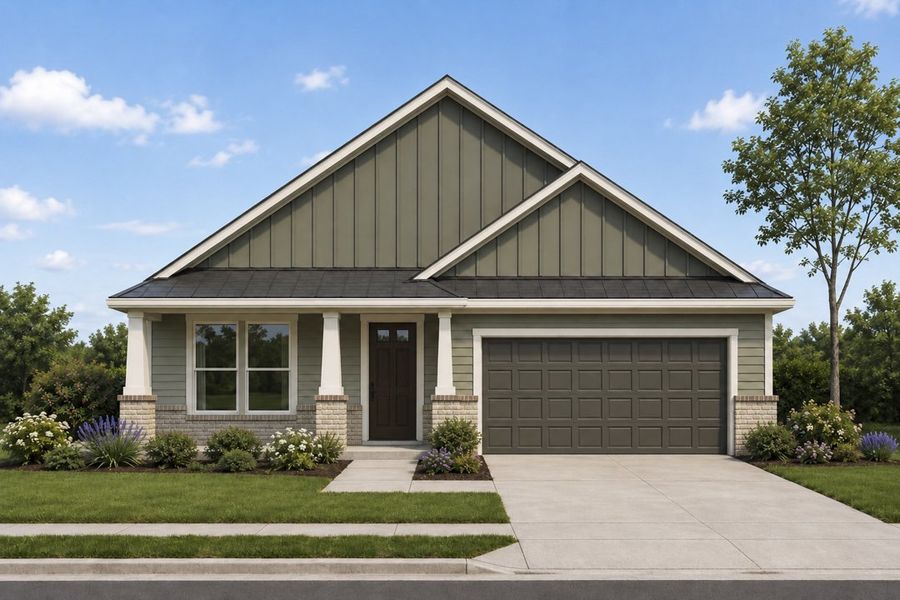 Representative exterior photo of a completed home built from the The Olive by Lillian Custom Homes in Hadley Farms, Godley, TX (Image 2). Representative exterior photo of a completed home built from the The Olive by Lillian Custom Homes in Hadley Farms, Godley, TX (Image 2).