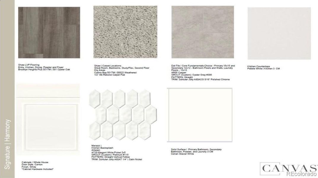 Design Selections. Home is under construction, selections subject to change.