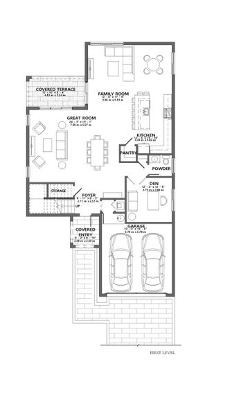 2D floor plan layout for the Hanford by CC Homes in Maple Ridge, Ave Maria, FL (Image 3).