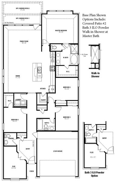 2D floor plan layout of this home in Santa Rita Ranch, Liberty Hill, TX (Image 3).