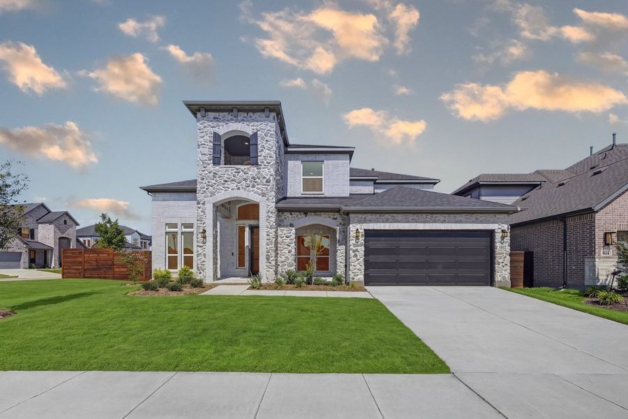Front exterior of a new home in The Ridge at Northlake, Northlake, TX, highlighting curb appeal (Image 21).