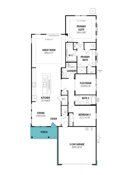 2D floor plan layout of this home in RiverTown - WaterSong, St. Johns, FL (Image 3).
