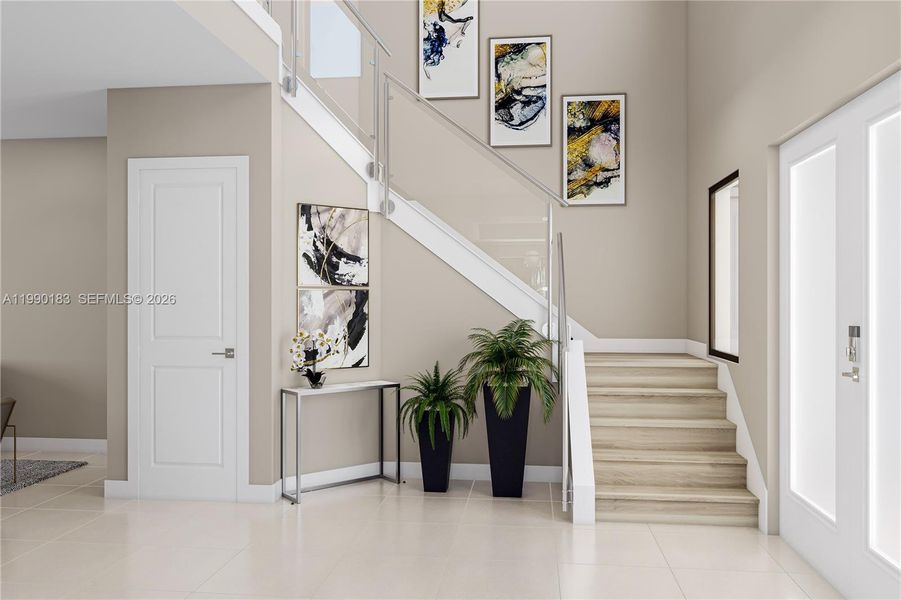 Furnished interior view inside a new home in Greenview at Presidential, Miami (Image 4).