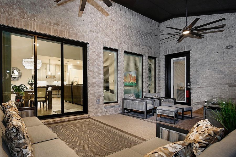 Exterior details and patio area of a home in The Highlands - 65', Porter (Image 25).