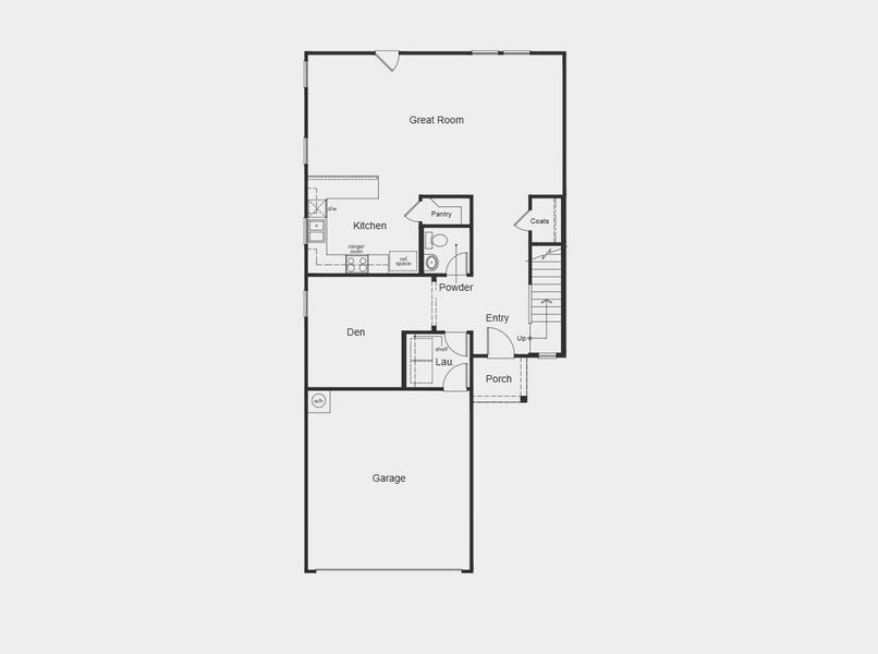 2D floor plan layout for the 2246 by KB Home in Sunset Oaks, Maxwell, TX (Image 3).