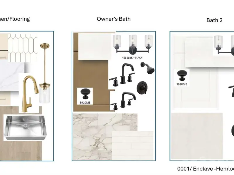 Sample of building materials used in homes in Enclave at Belmont, Belmont (Image 22).
