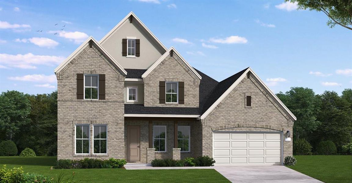 Front exterior of a new home in Wildflower Ranch, Fort Worth, TX, highlighting curb appeal (Image 2).