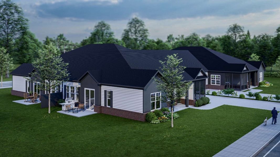 Architectural rendering of home exteriors planned for The Highlands at Madison Park in Newnan, GA (Image 3).