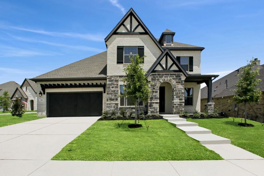Representative exterior photo of a completed home built from the The Hillmont by David Weekley Homes in The Ridge at Northlake, Northlake, TX (Image 1).