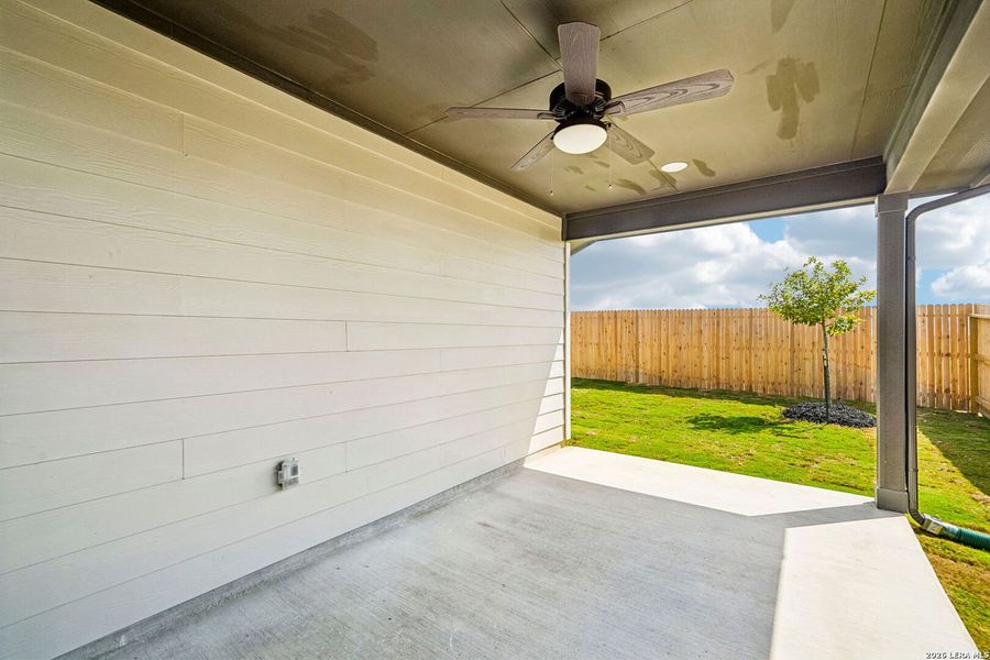 Exterior details and patio area of a home in Legendary Trails - Premier Series, Cibolo (Image 3). Exterior details and patio area of a home in Legendary Trails - Premier Series, Cibolo (Image 3).