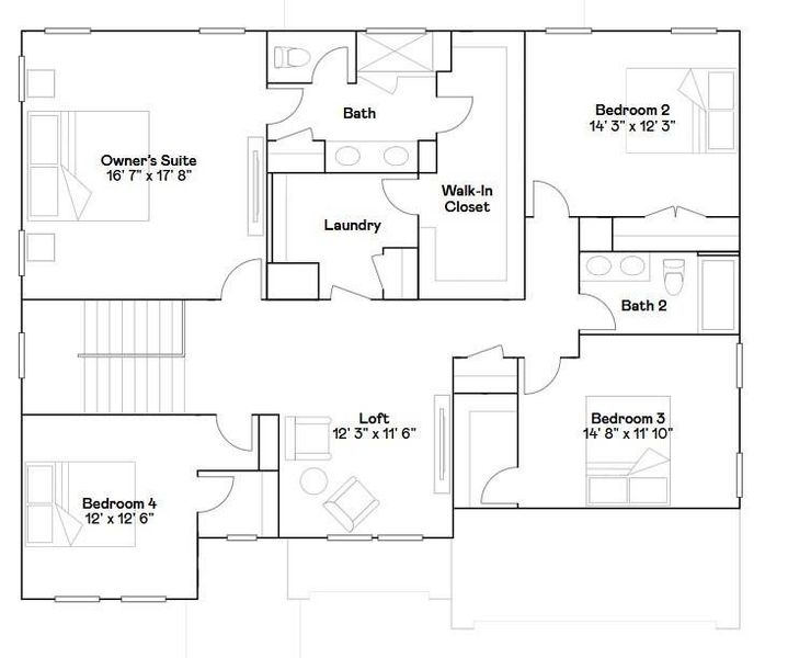 2D floor plan layout of this home in Wellington Estates, Madison, GA (Image 3). 2D floor plan layout of this home in Wellington Estates, Madison, GA (Image 3).