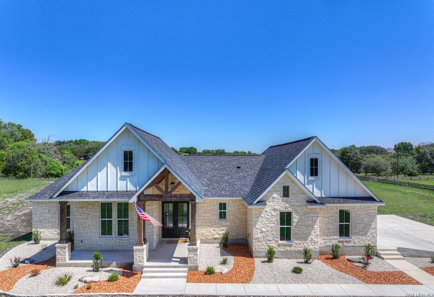 Front exterior of a new home in , Seguin, TX, highlighting curb appeal (Image 34).
