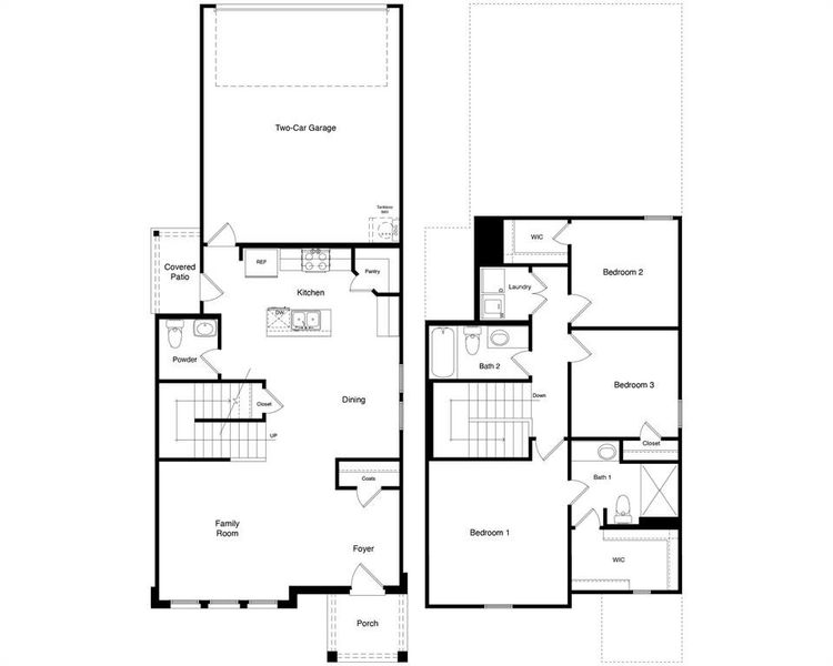 D.R. Horton's  Almond floorplan - All Home and community information, including pricing, included features, terms, availability and amenities, are subject to change at any time without notice or obligation. All Drawings, pictures, photographs, video, square footages, floor plans, elevations, features, colors and sizes are approximate for illustration purposes only and will vary from the homes as built.