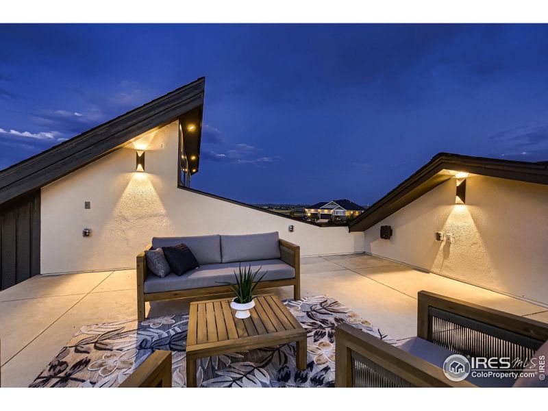 Rooftop deck with lights and TV hook-up