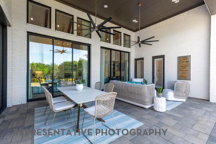 Exterior details and patio area of a home in Sandbrock Ranch, Aubrey (Image 3). Exterior details and patio area of a home in Sandbrock Ranch, Aubrey (Image 3).