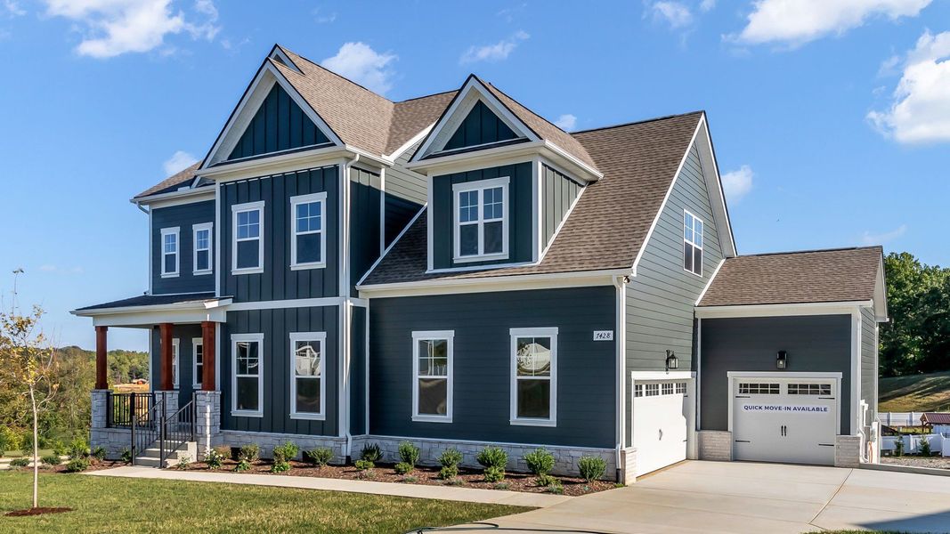 Front exterior of a new home in Richvale Estates, Fairview, TN, highlighting curb appeal (Image 22).