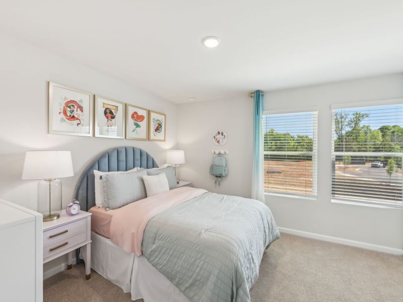 Secondary bedroom in the Jade floorplan at a Meritage Homes community in Mebane, NC. Secondary bedroom in the Jade floorplan at a Meritage Homes community in Mebane, NC.