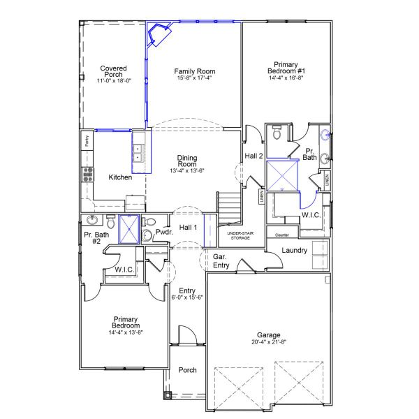 2D floor plan layout of this home in Grand Park, Leland, NC (Image 4).