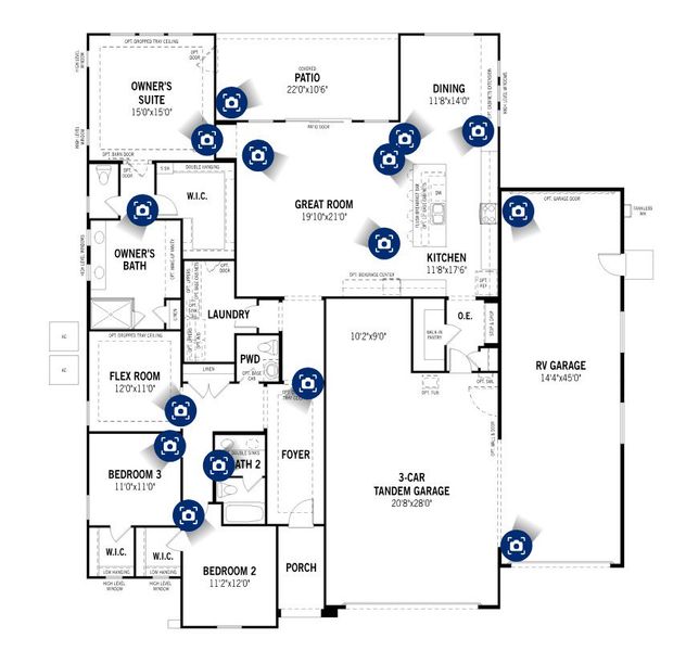 2D floor plan layout for the Lilac by Mattamy Homes in White Tank Vistas, Waddell, AZ (Image 5).