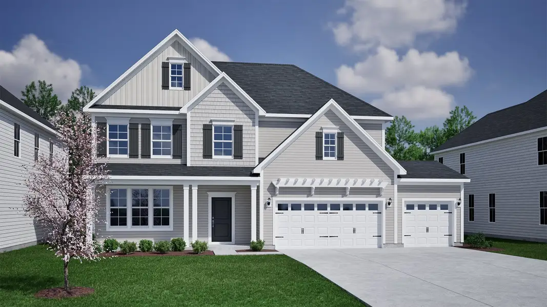 Representative exterior photo of a completed home built from the Savannah - Vanguard Collection by Mungo Homes in Scotts Hill Village, Wilmington, NC (Image 18).