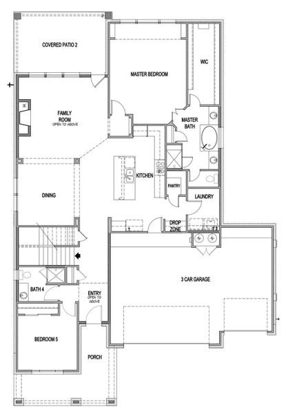 2D floor plan layout of this home in Santa Rita Ranch, Georgetown, TX (Image 4).