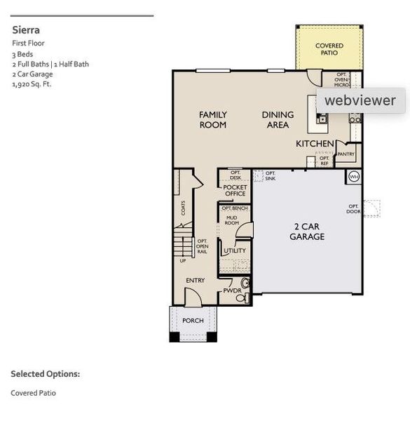 2D floor plan layout of this home in Covered Bridge, Hutto, TX (Image 6).