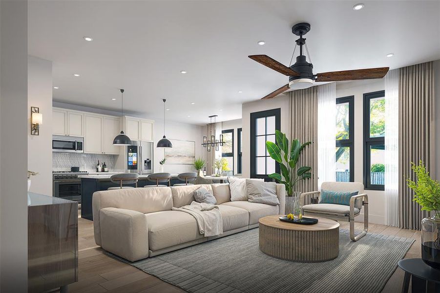 Furnished interior view inside a new home in , Early (Image 6). Furnished interior view inside a new home in , Early (Image 6).