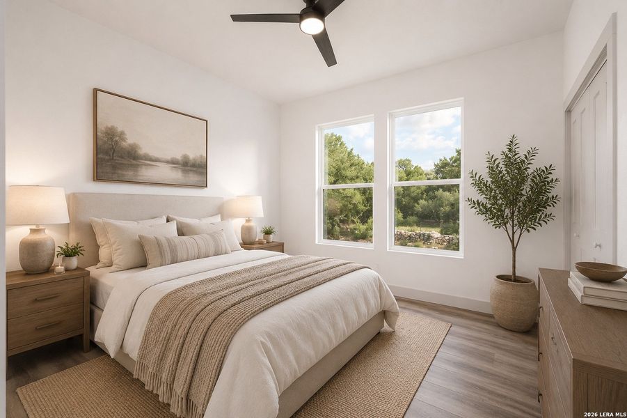 Furnished interior view inside a new home in , Fischer (Image 5).