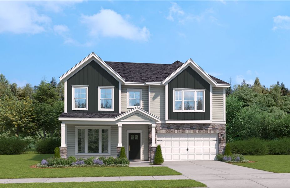 Representative exterior photo of a completed home built from the The Shiloh by Stanley Martin Homes in Glenhurst, Matthews, NC (Image 20).