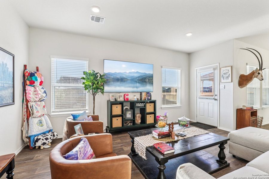 Furnished interior view inside a new home in The Links at River Bend, Floresville (Image 24). Furnished interior view inside a new home in The Links at River Bend, Floresville (Image 24).