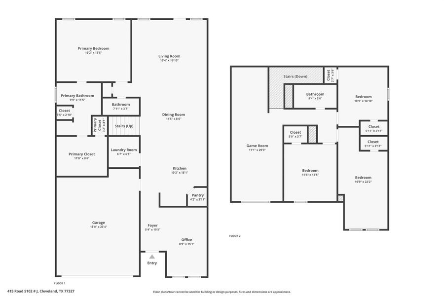 2D floor plan layout of this home in , Cleveland, TX (Image 4).
