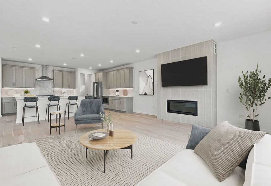 Homesite 20 Great Room + Kitchen - Virtually Staged - 7 of 21 Homesite 20 Great Room + Kitchen - Virtually Staged - 7 of 21