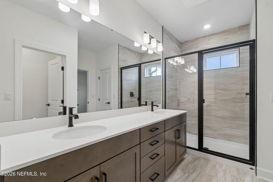 Furnished interior view inside a new home in Westerly Park at Wildlight - Courtyard Collection, Yulee (Image 17).