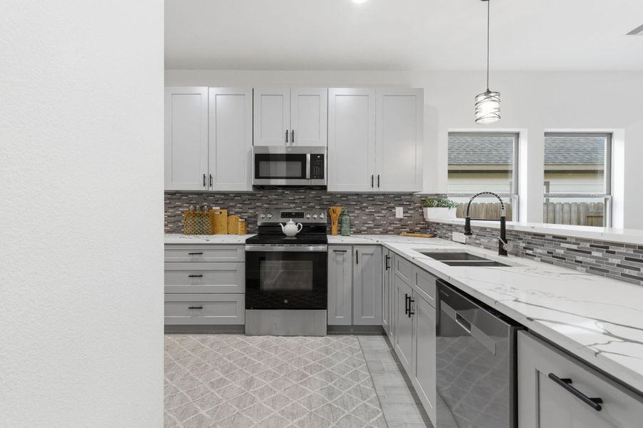 Furnished interior view inside a new home in , Cleveland (Image 10).