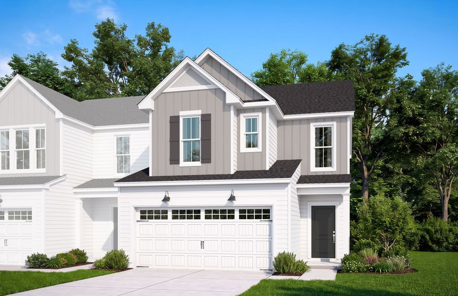 Representative exterior photo of a completed home built from the Hayden by Pulte Homes in Broadmoor, Wake Forest, NC (Image 20).