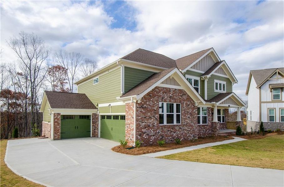 Front exterior of a new home in , Ball Ground, GA, highlighting curb appeal (Image 25).