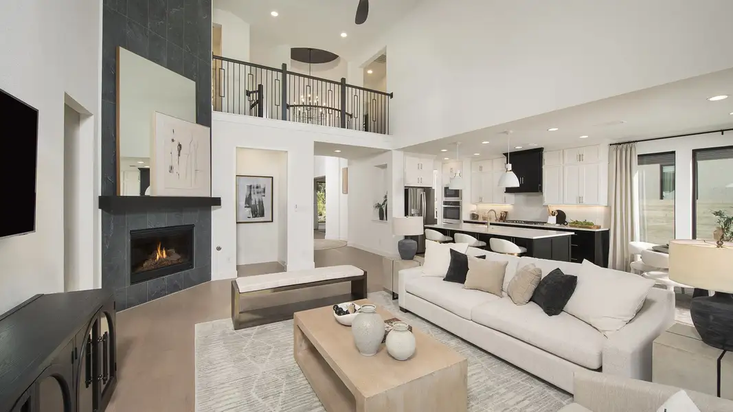 Representative furnished interior of a home built from the 3593W by Perry Homes in The Highlands, Porter (Image 8).