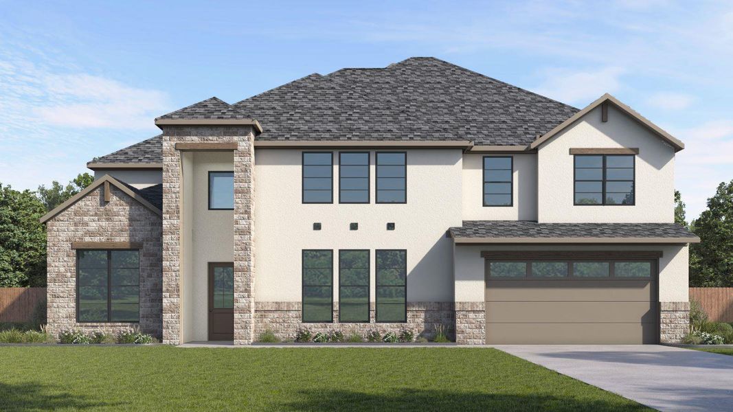 Front exterior of a new home in , Spicewood, TX, highlighting curb appeal (Image 1). Front exterior of a new home in , Spicewood, TX, highlighting curb appeal (Image 1).