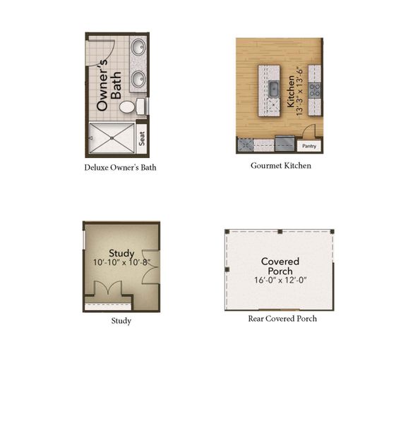 2D floor plan layout for the The Kiawah by Chesapeake Homes in Heritage Park at Longs, Longs, SC (Image 6).