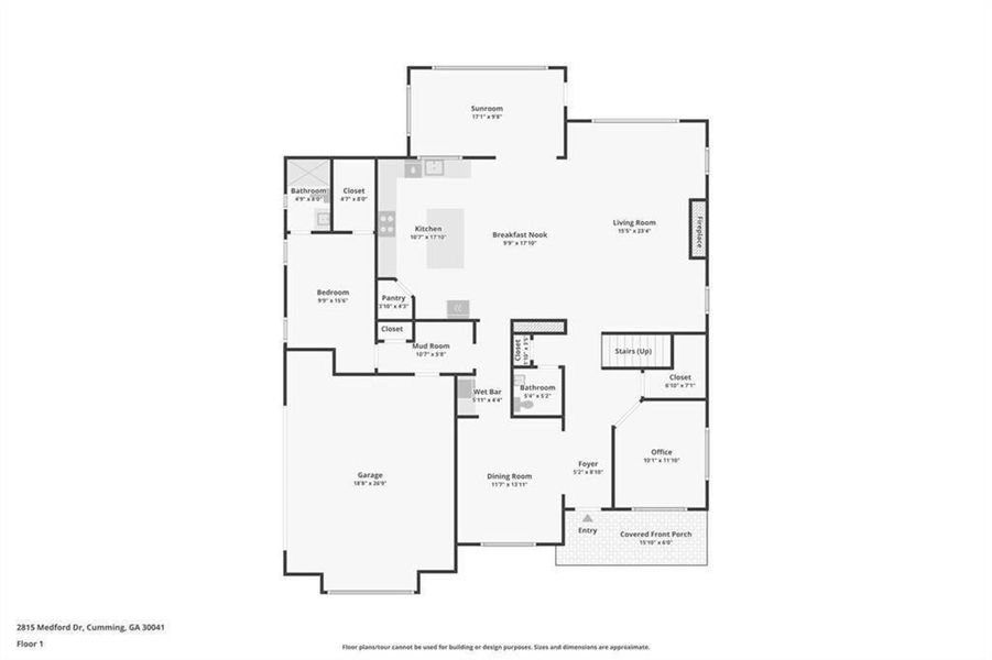 2D floor plan layout of this home in Sterling Pointe, Cumming, GA (Image 5).