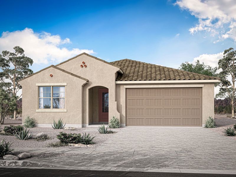 Representative exterior photo of a completed home built from the Aqua by Mattamy Homes in Rosewood Heights, San Tan Valley, AZ (Image 3).