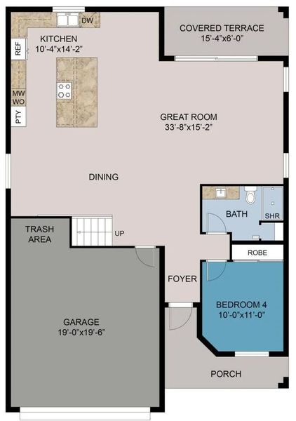 2D floor plan layout for the The Mainsail by 13th Floor Homes in Marina Landings, Fort Lauderdale, FL (Image 5).