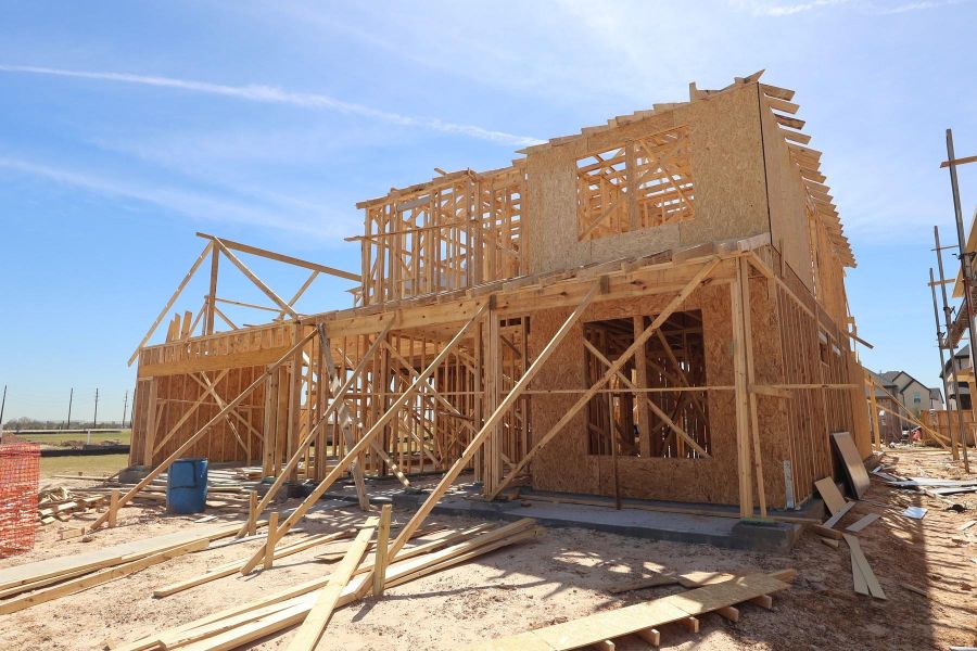 In-progress construction of a new home in Dunham Pointe, Cypress, TX (Image 28).