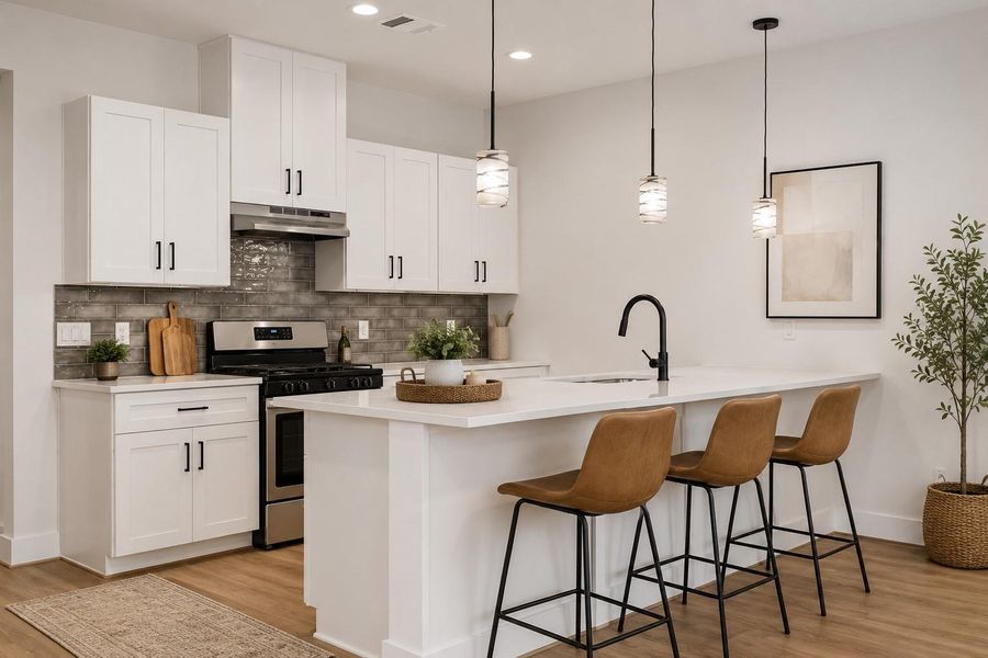 Kitchen Island area. Great for weekend mornings.